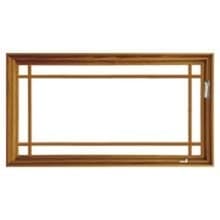 Prairie Brown rectangular wooden picture frame with thin inner rails and minimalist geometric muntin design on white background