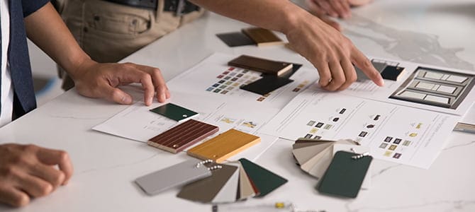 a selection of swatches and samples