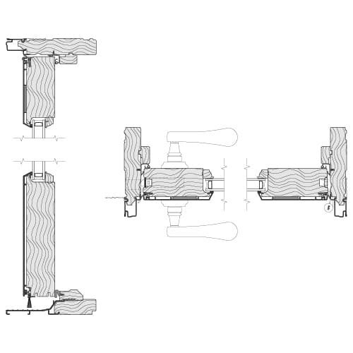 out-swing hinged door cross section reserve traditional