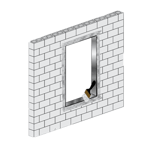 nail fin masonry construction installation step 1