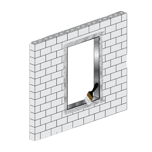 nail fin masonry construction installation step 1