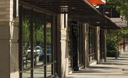 store entrance with pella commercial windows