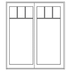 Top Row sliding door illustration of top row grilles