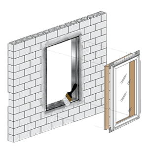 nail fin masonry construction installation step 2