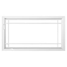 Prairie White fiberglass awning window with a prairie grille pattern
