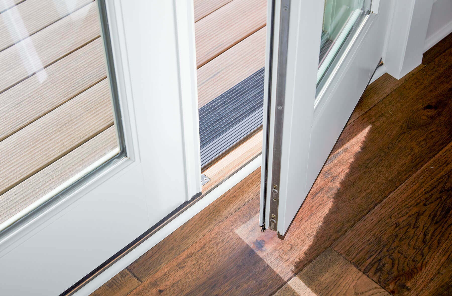 white patio door hinge