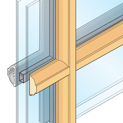 1 1/4" Ogee Integral Light Technology 1 1/4" Integral Light Technology grille drawing