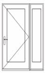 Single sidelight right combination hinged with right sidelight