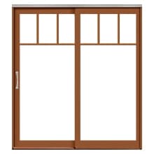 Top Row lifestyle sliding patio door with top row grilles