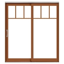 Top Row lifestyle sliding patio door with top row grilles