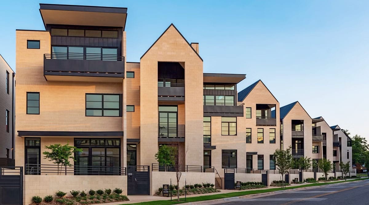 Exterior of building in oklahoma looks great with Pella products.