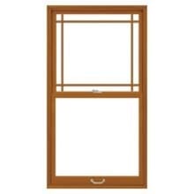 9-Lite Prairie Brown wooden double-hung sash window with decorative muntin bars and metal hardware