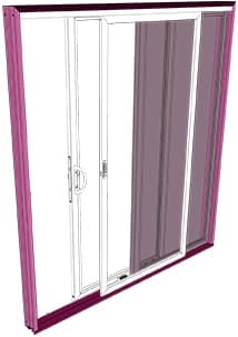 hardware and interior parts of a sliding patio door