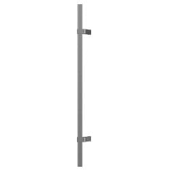 Teton - Brushed Stainless brushed stainless pivot door teton round offset handle
