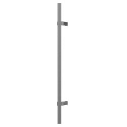 Teton - Brushed Stainless brushed stainless pivot door teton round offset handle