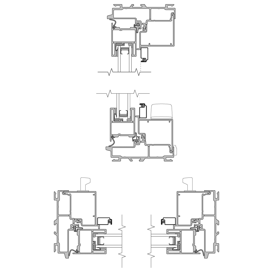impervia awning cross section with the easy slide operator