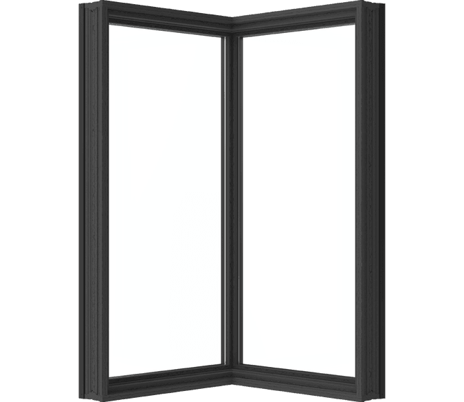 large corner-unit window with cut out background