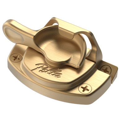 Spoon-Style Lock - Satin Brass (Upgraded finish) reserve spoon lock satin brass