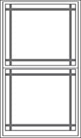 9-Lite Prairie 9 lite prairie grilles on both sashes