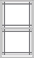 9-Lite Prairie 9 lite prairie grilles on both sashes
