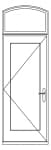 Arch head over single combination hinged patio door with arch head