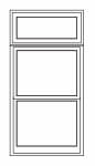 Transom over single double-hung window transom over single window