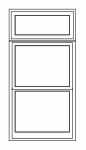 Transom over single double-hung window transom over single window