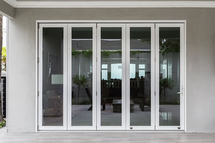 a man and a woman talking through pass-through windows