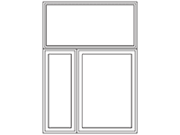 Transom over 2 wide unequal combination transom over 2 wide unequal