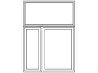Transom over 2 wide unequal combination transom over 2 wide unequal