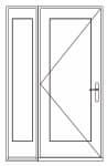 Single sidelight left combination hinged with left sidelight