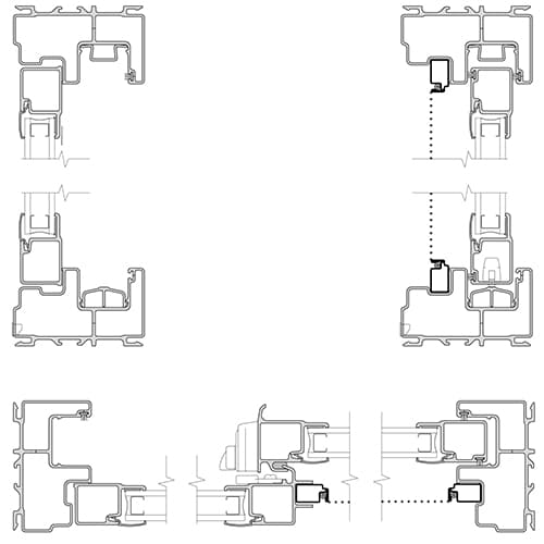cross section for impervia sliding windows