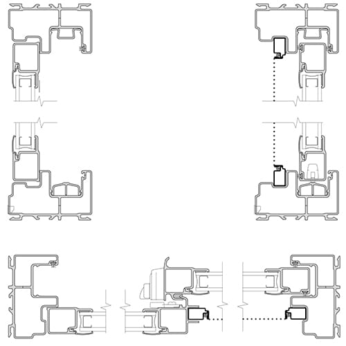 cross section for impervia sliding windows