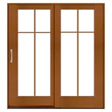 Cross lifestyle hinged patio door with cross grilles